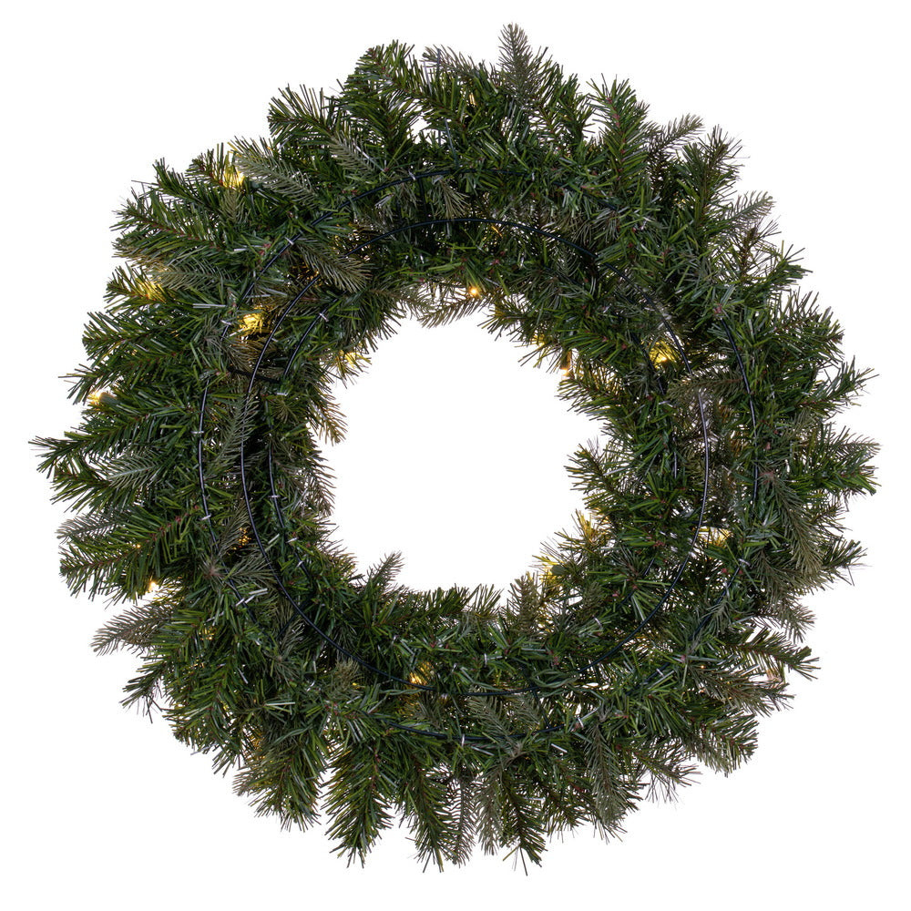 Vickerman 30" Douglas Fir Artificial Pre-Lit Wreath Dura-Lit® Warm White LED Mini Lights.
