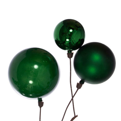 Vickerman 10' Green Assorted Finish Branch Ball Ornament Garland.