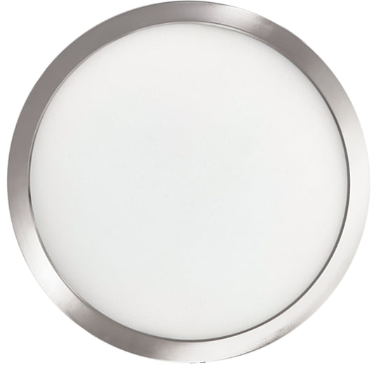 Bulbrite 773606 7 in. Round 10.3-Watt 3000K LED Flush Mount Light, 1150 Lumens, Nickel
