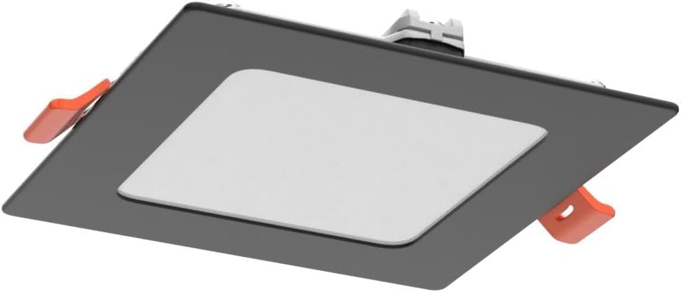 ASD Lighting LED Recessed Mini Panel Square 4inch 12W 120V Triac 2700/3000/3500/4000/5000K Black UL Energy Star 6 pack