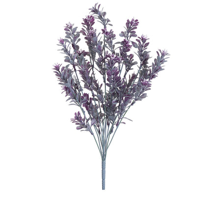 Vickerman 18.5" Artificial Purple Mini Leaf Bush Set of 4