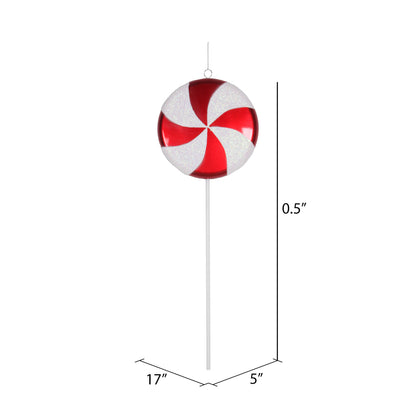 Vickerman 17" Red-White Candy Lollipop Christmas Ornament