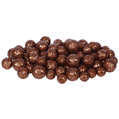 Vickerman 20MM/25MM/30MM Dark Copper Glitter Polystyrene Ball Christmas Ornament 72 per Bag