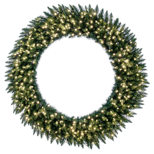 Vickerman 60" Camdon Fir Artificial Christmas Wreath Warm White LED Mini Lights