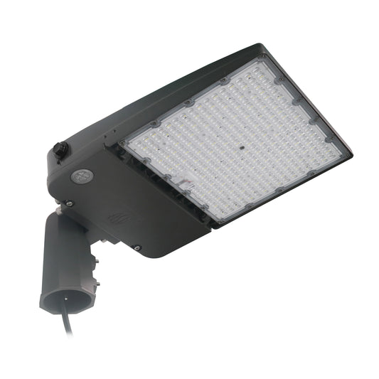 ASD Lighting LED Area Light 200W 120-277V 0-10V Dimmable 150Lm/W 5000K with Photocell with Slip Fitter Bracket Bronze UL DLC Premium
