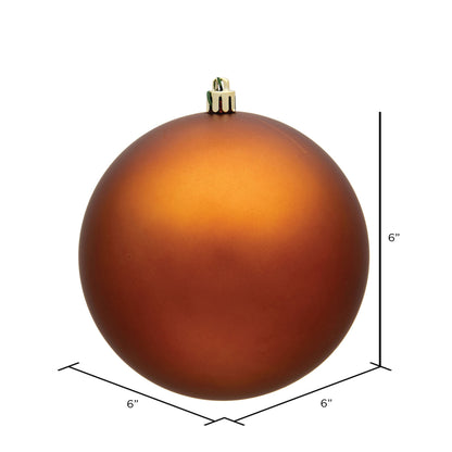 Vickerman 6" Copper Matte Ball Ornament 4 per Bag