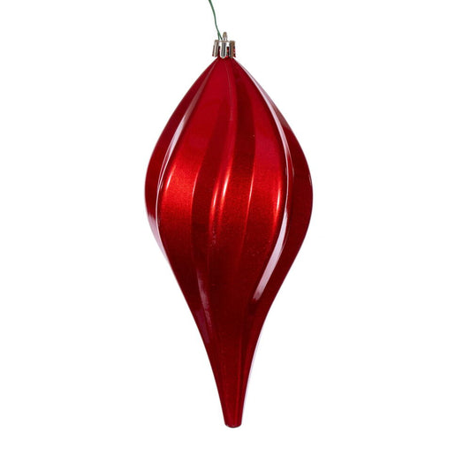 Vickerman 8" Red UV Candy Swirl Drop Christmas Ornament Set of 3