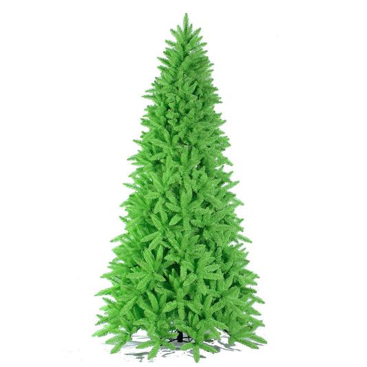 Vickerman 7.5' Flocked Lime Slim Fir Artificial Christmas Tree Unlit