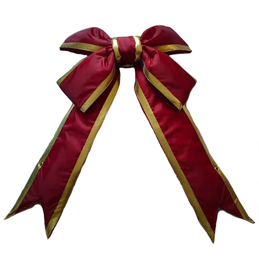 Vickerman 24" x 30" Burgundy-Gold Nylon Outdoor Structural Bow.