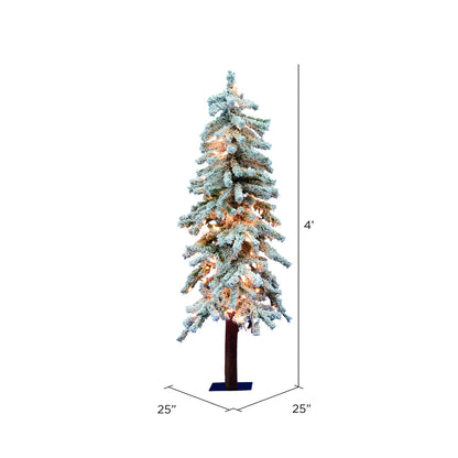 Vickerman 4' Flocked Alpine Artificial Christmas Tree Clear Dura-Lit lights