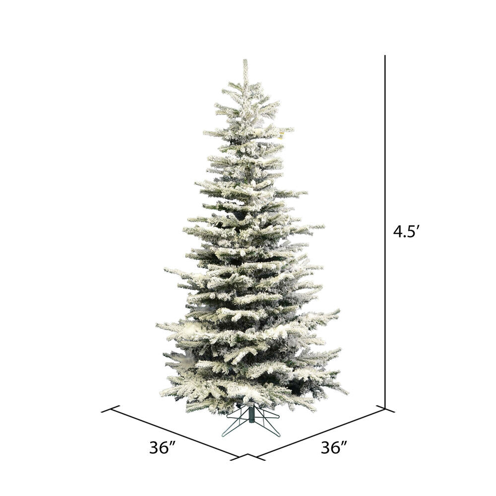 Vickerman 4.5' Flocked Sierra Fir Slim Artificial Christmas Tree Unlit