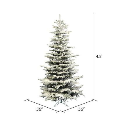 Vickerman 4.5' Flocked Sierra Fir Slim Artificial Christmas Tree Unlit