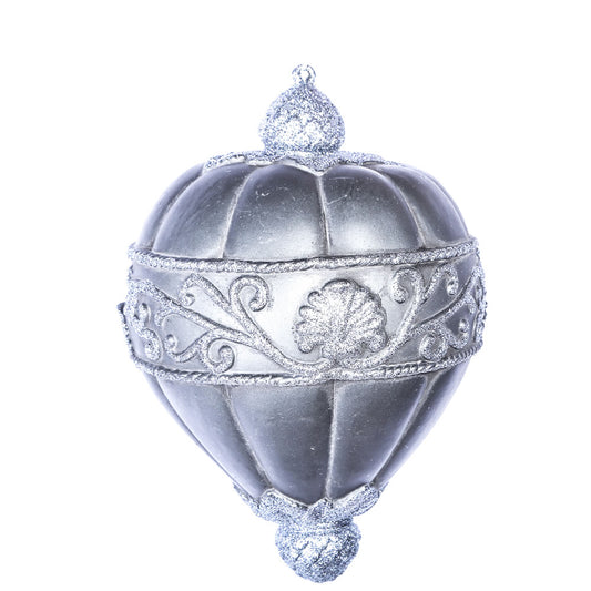 Vickerman 11" Pewter Antique Scroll Drop Christmas Ornament