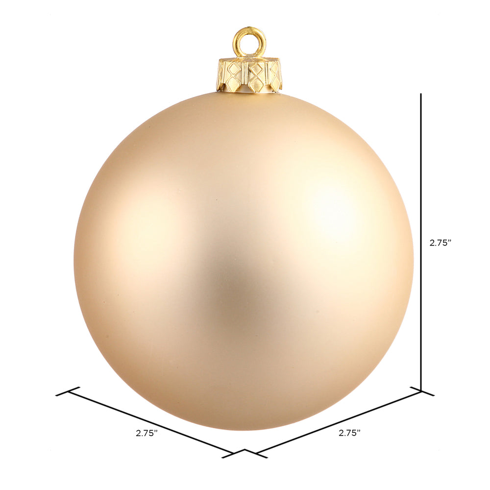 Vickerman 2.75" Champagne Matte Ball Ornament 12 per Bag