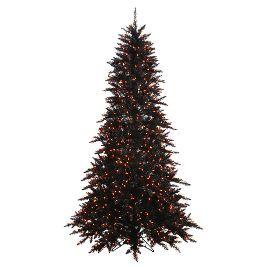 Vickerman 5.5' Black Fir Artificial Christmas Tree Orange  Dura-lit LED Lights