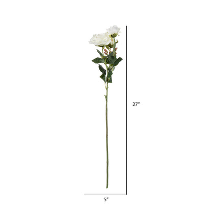 Vickerman 27" Artificial White Rose Stem Set of 3