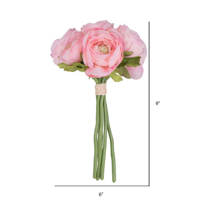 Vickerman 9" Artificial Mini Pink Ranunculus Spray. Includes 3 sprays per pack.