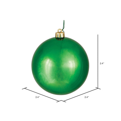 Vickerman 2.4" Green Shiny Finish Ball Ornament 24 per Bag