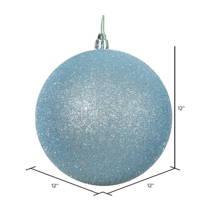 Vickerman 12" Baby Blue Glitter Ball Ornament