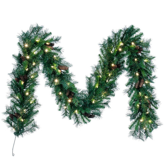 Vickerman 9' Cheyenne Artificial Christmas Garland Warm White LED Lights