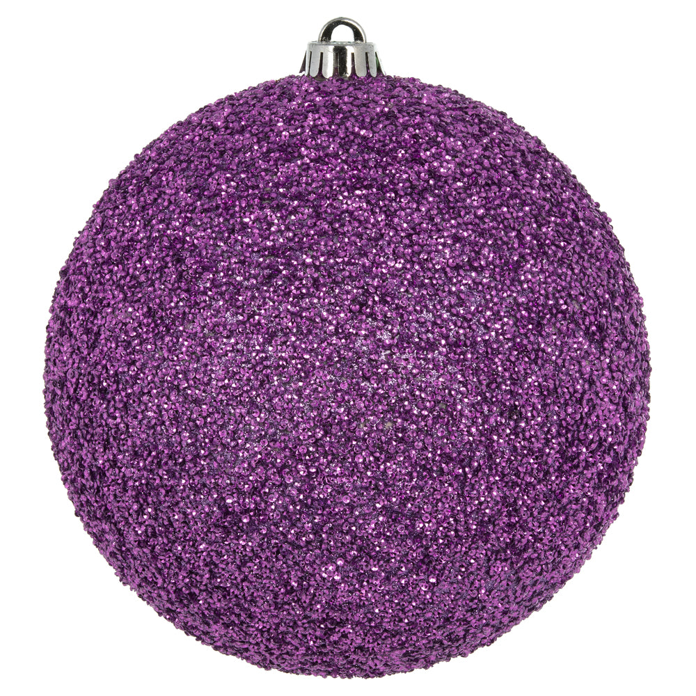 Vickerman 8" Lavender Beaded Ball Ornament 2 per Bag