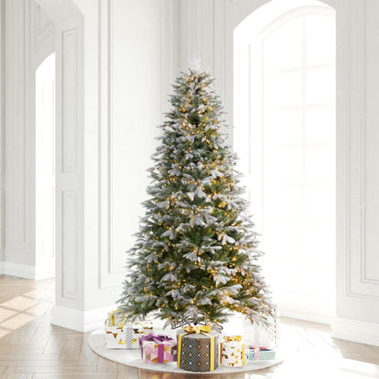 Vickerman 7.5' x 56" Frosted Douglas Fir Artificial Pre-Lit Christmas Tree Warm White 3mm LED Lights.