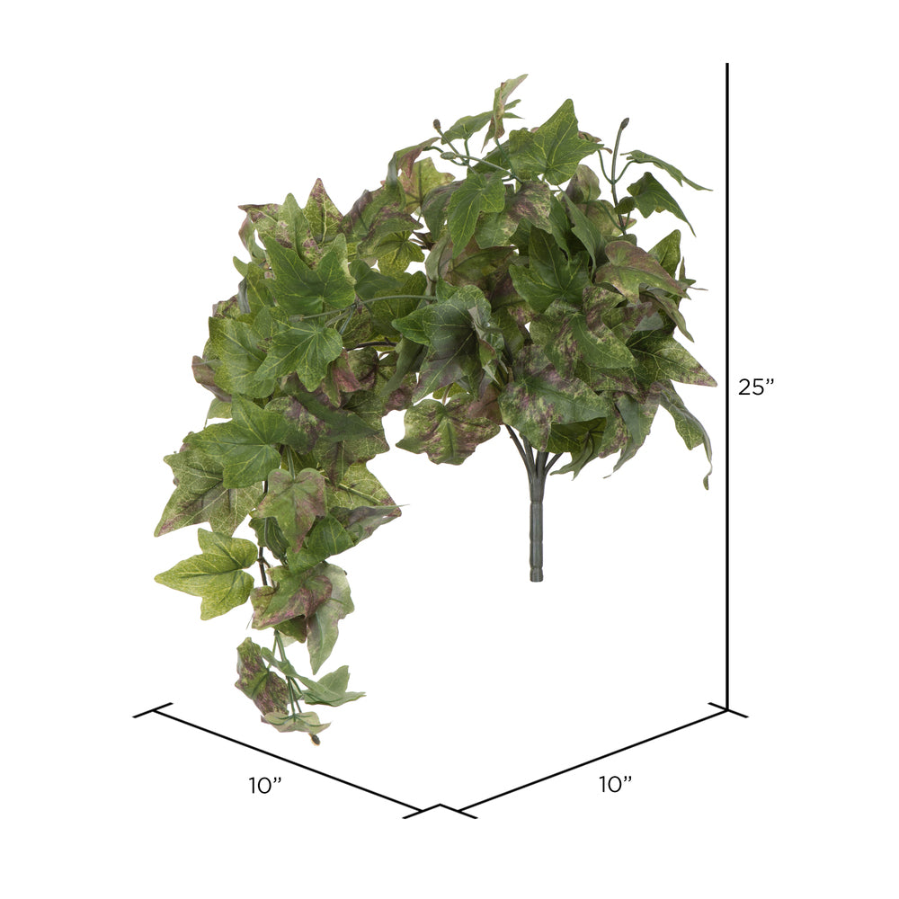 Vickerman 25" Artificial Green Hanging Ivy Bush.