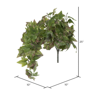 Vickerman 25" Artificial Green Hanging Ivy Bush.