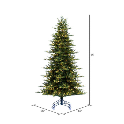 Vickerman 10' x 66" Vermont Fraser Fir Artificial Pre-lit Christmas Tree Warm White Lights.