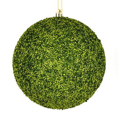Vickerman 8" Lime Beaded Ball Ornament 2 per Bag