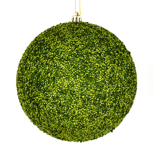 Vickerman 8" Lime Beaded Ball Ornament 2 per Bag