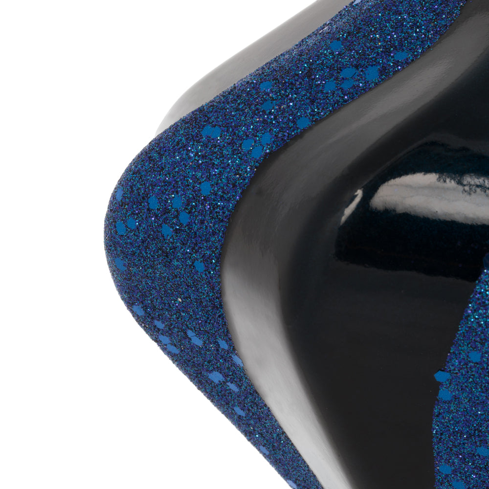 Vickerman 6" Midnight Blue Candy Glitt Swirl Diamond Christmas Ornament