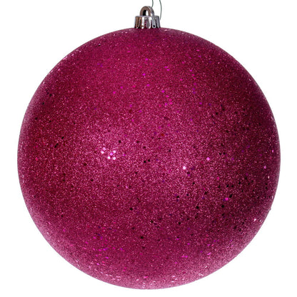 Vickerman 12" Hot Pink 4-Finish Ball Ornament Set 4 per box.