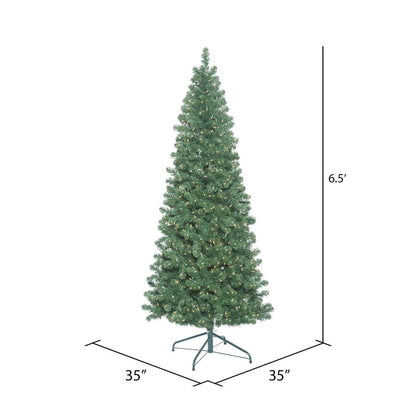 Vickerman 6.5' Oregon Fir Slim Artificial Christmas Tree Clear Dura-lit Lights