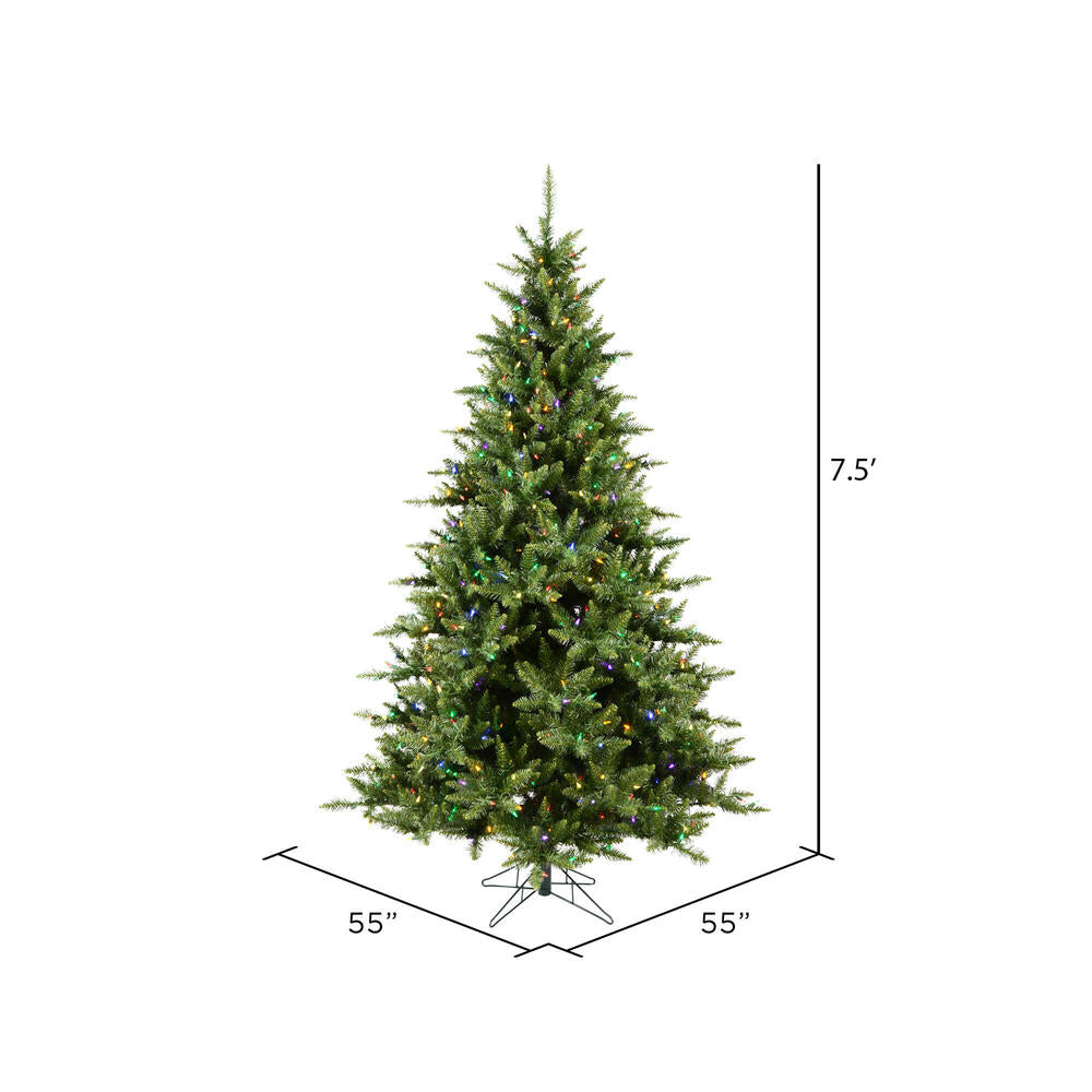 Vickerman 7.5' Camdon Fir Artificial Christmas Tree Multi-Colored Dura-lit LED Lights