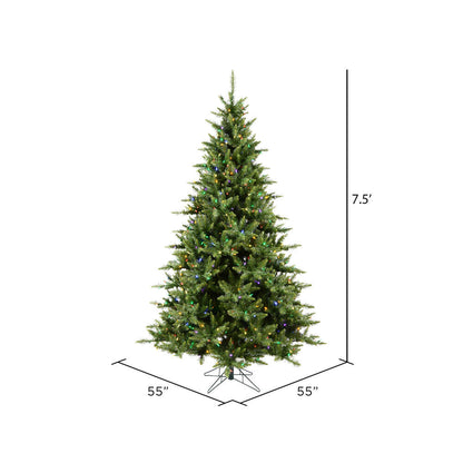 Vickerman 7.5' Camdon Fir Artificial Christmas Tree Multi-Colored Dura-lit LED Lights