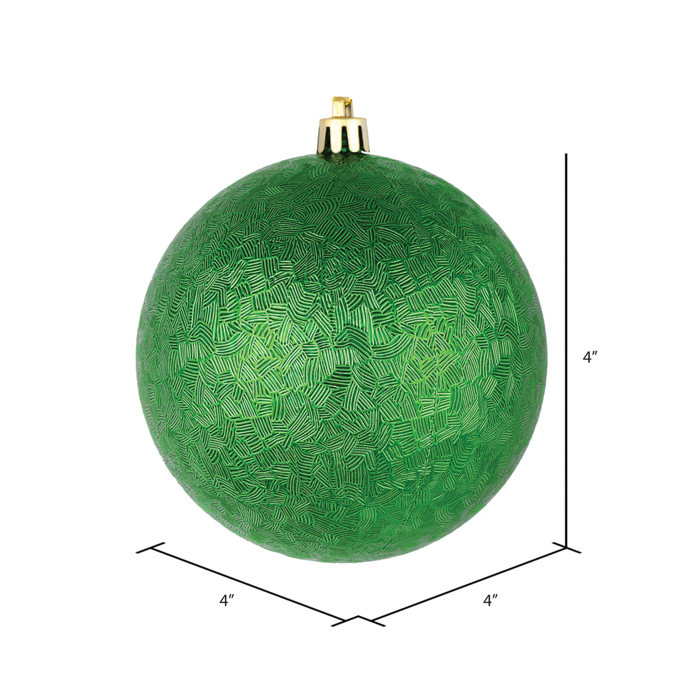 Vickerman 4" Green Brushed Ball Ornament 6 per Bag