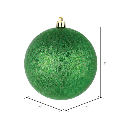 Vickerman 4" Green Brushed Ball Ornament 6 per Bag