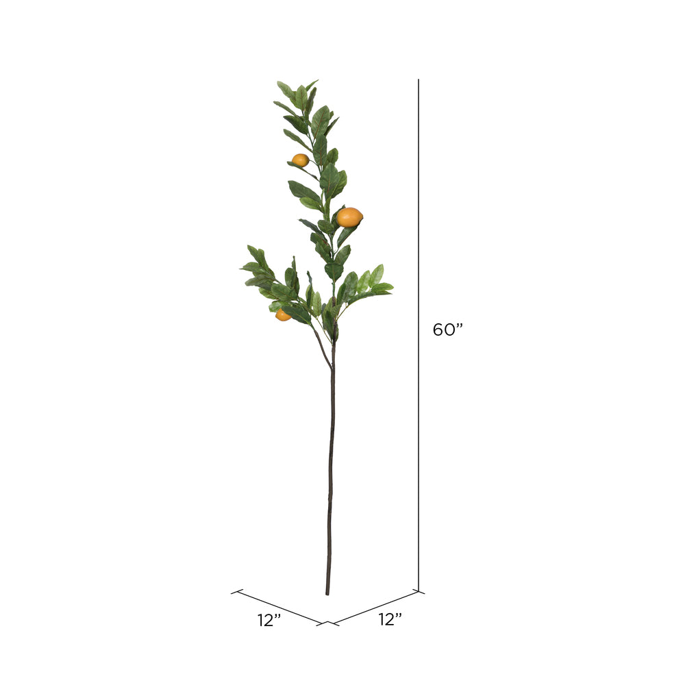 Vickerman 60" Artificial Lemon Branch with leaves and lemons.