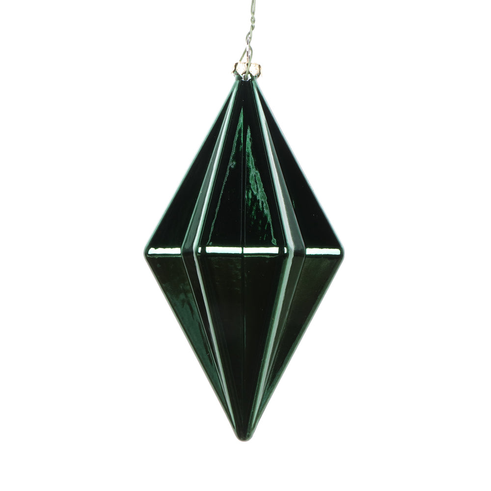 Vickerman 5.5" Midnight Green Shiny Finial Christmas Ornament 4 pieces per bag