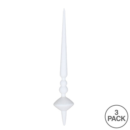 Vickerman 12" White Glitter Cupola Finial Ornament Pack of 3