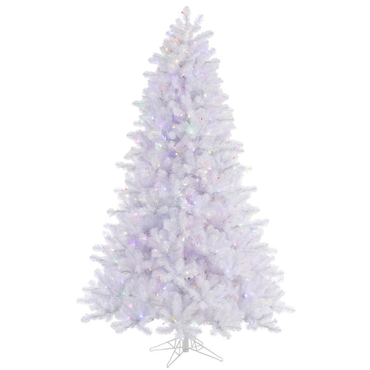 Vickerman 7.5' Crystal White Pine Artificial Christmas Tree Multi-Colored LED Lights