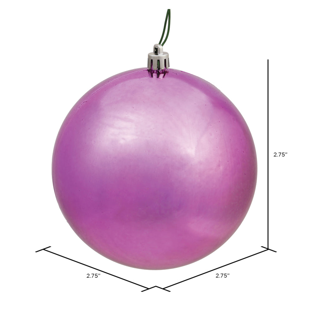 Vickerman 2.75" Mauve Shiny Ball Ornament 12 per Bag