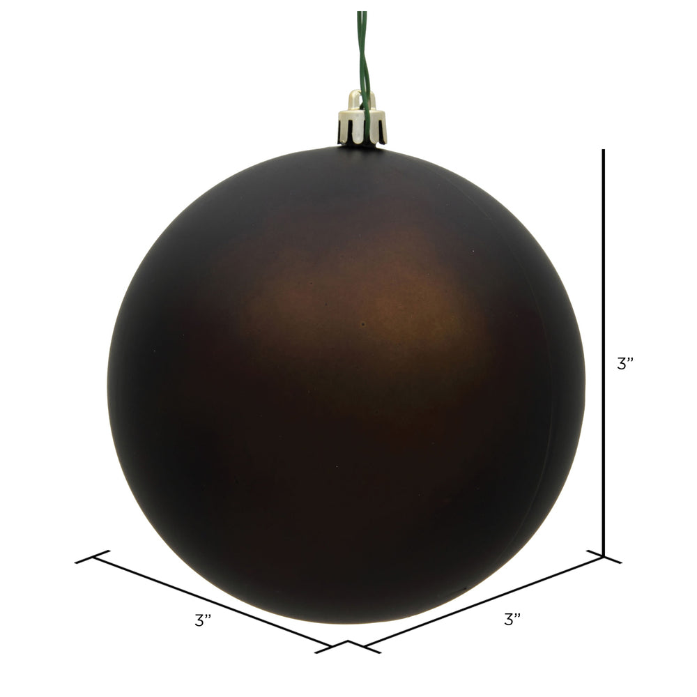 Vickerman 3" Chocolate Matte Ball Ornament 12 per Bag