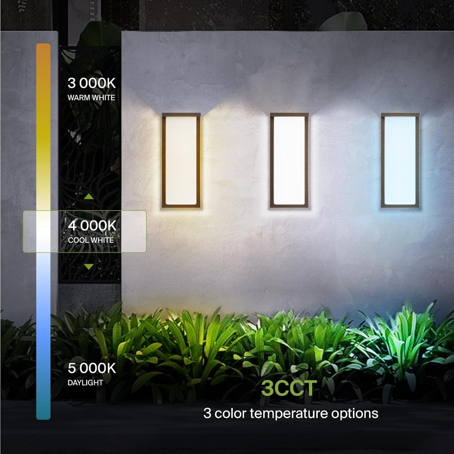 ASD Lighting LED Outdoor Wall Sconce 14" 20W CCT Selectable 3000/4000/5000K Dimmable Oil Rubbed Bronze ETL