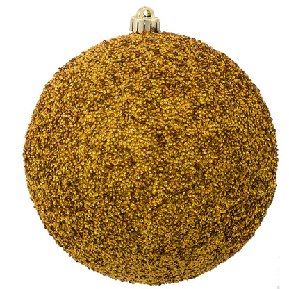 Vickerman 8" Honey Gold Beaded Ball Ornament 2 per Bag
