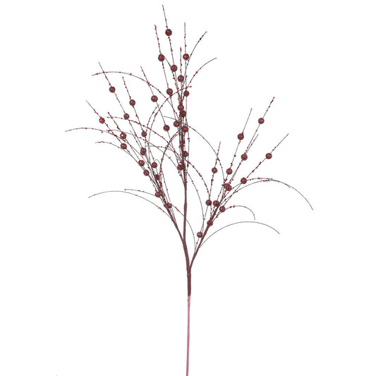 Vickerman 35" Burgundy Glitter Berry Artificial Christmas Spray. Includes 6 sprays per pack.
