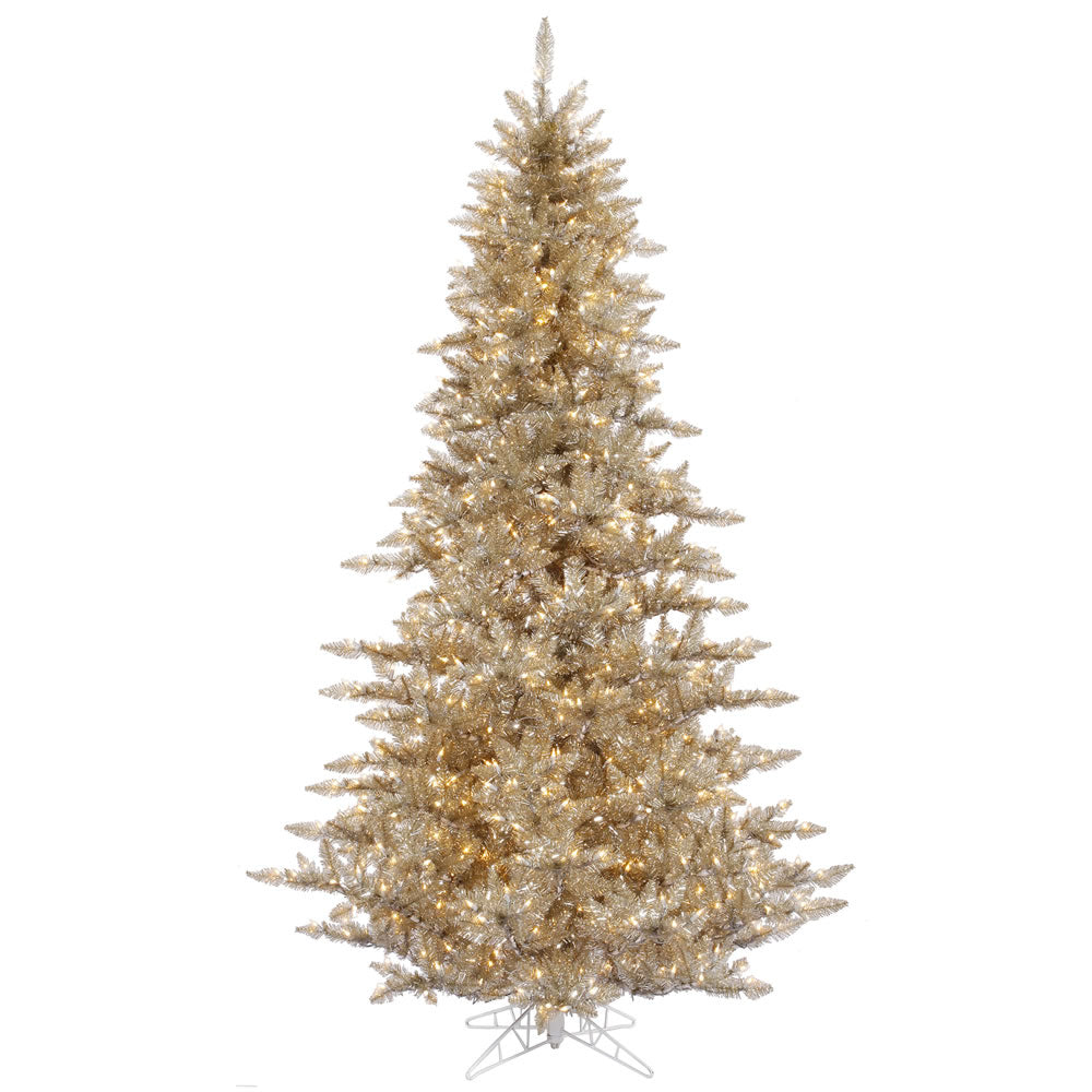 Vickerman 7.5' Champagne Fir Artificial Christmas Tree Warm White Dura-lit LED Lights