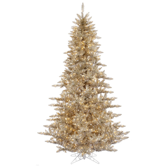 Vickerman 7.5' Champagne Fir Artificial Christmas Tree Warm White Dura-lit LED Lights
