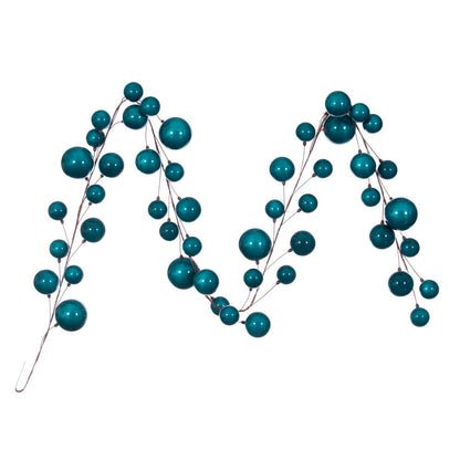 Vickerman 10' Dark Teal Pearl Branch Ball Wire Garland.